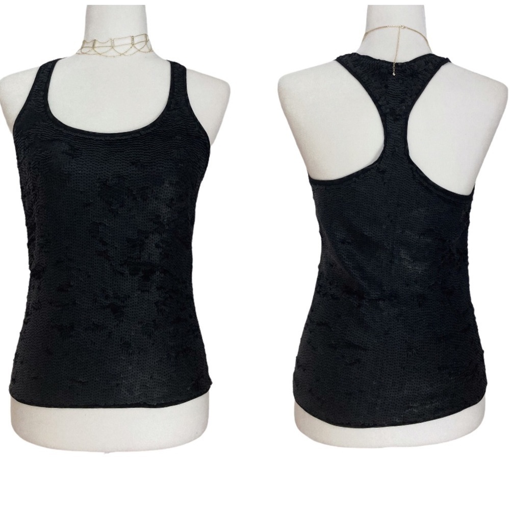 PINKO Racer Back Tank Brushed Two Way Sequin NWOT